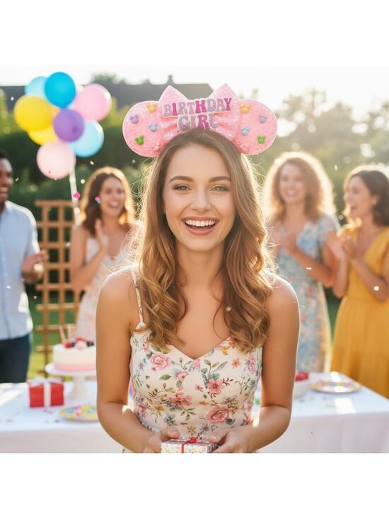 Kids Girls Beer Pink Mickey Mouse Costume Hair Headband for Cosplay main image 7